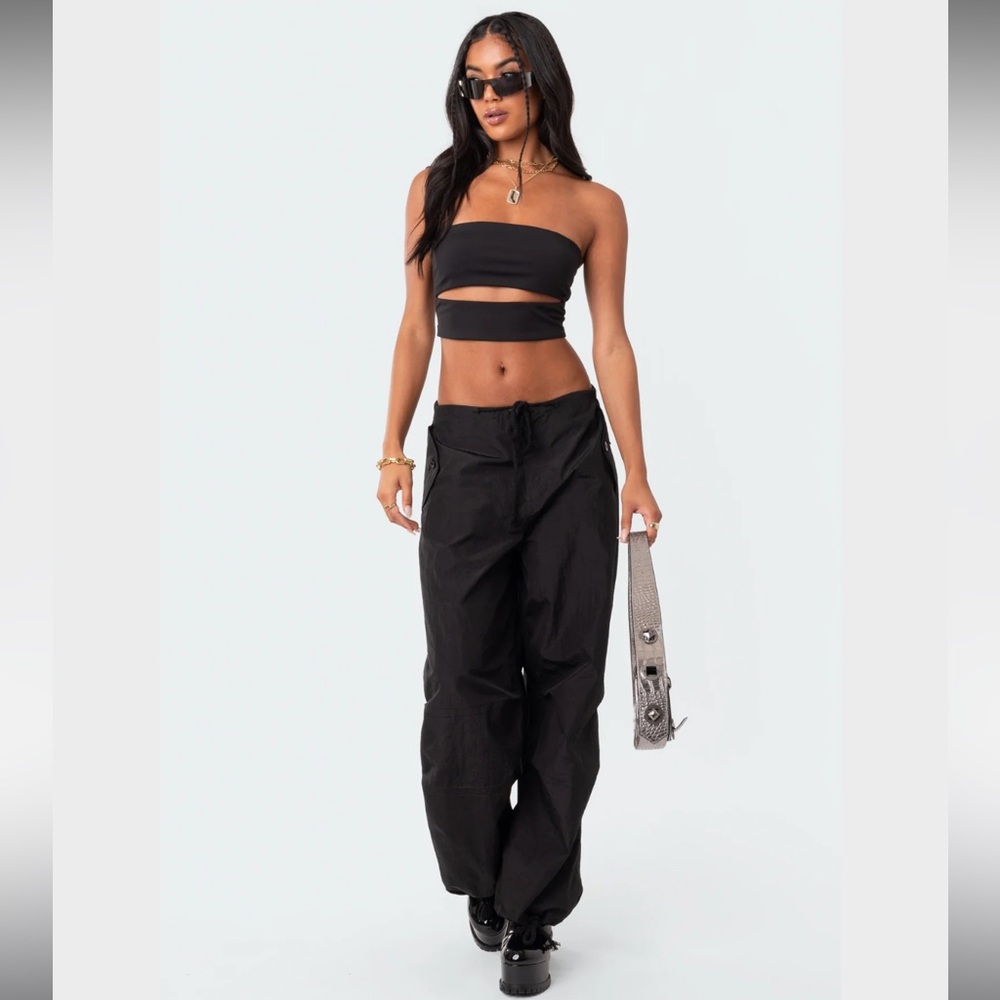 Edikted Rian Nylon Cargo Pants